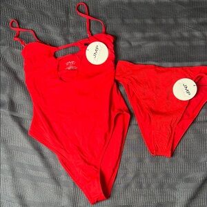 JMP Vibrant Red Swimsuit Set